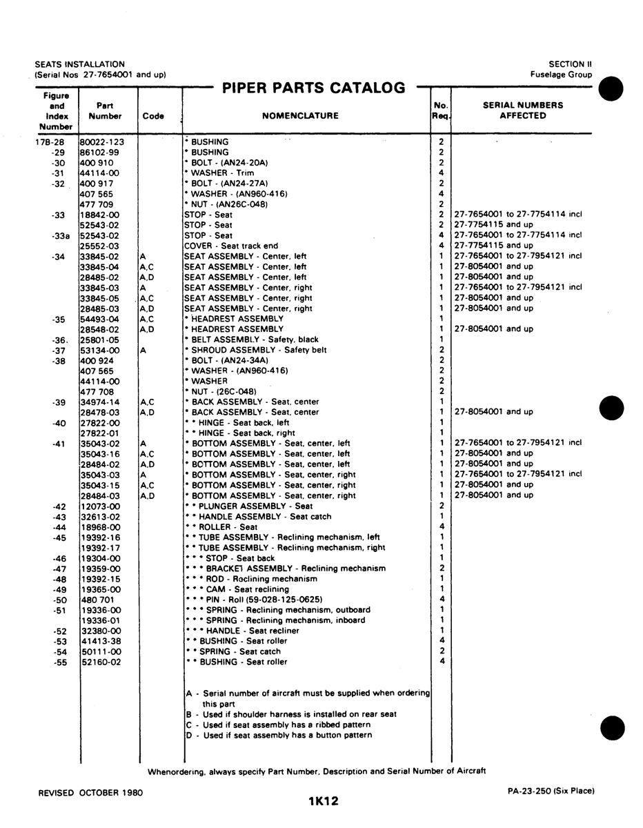 Aviation Part 34974-14 for Johnson Scorpion Too Aircraft