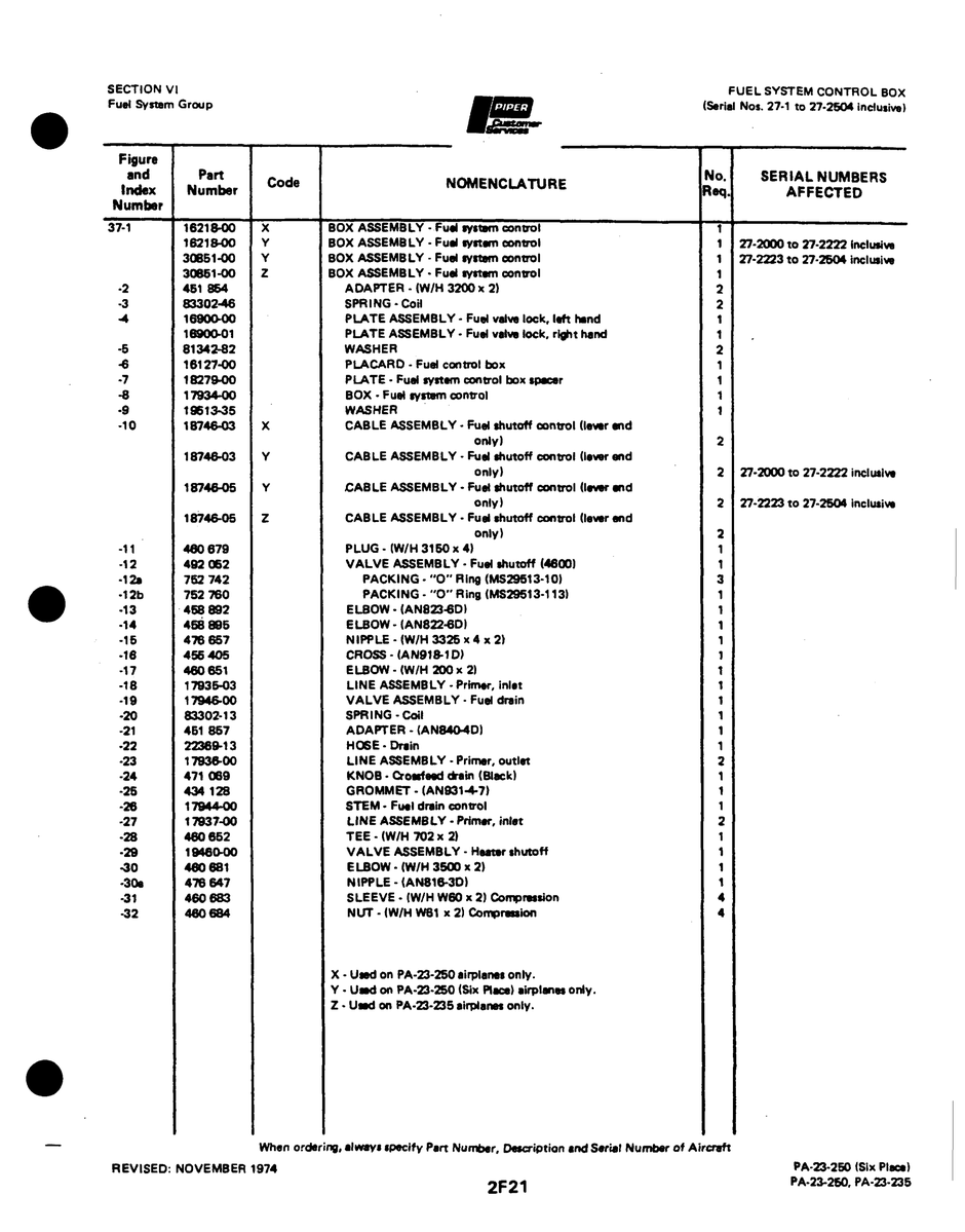 Aviation Part 81342-82 for Johnson Scorpion Too Aircraft