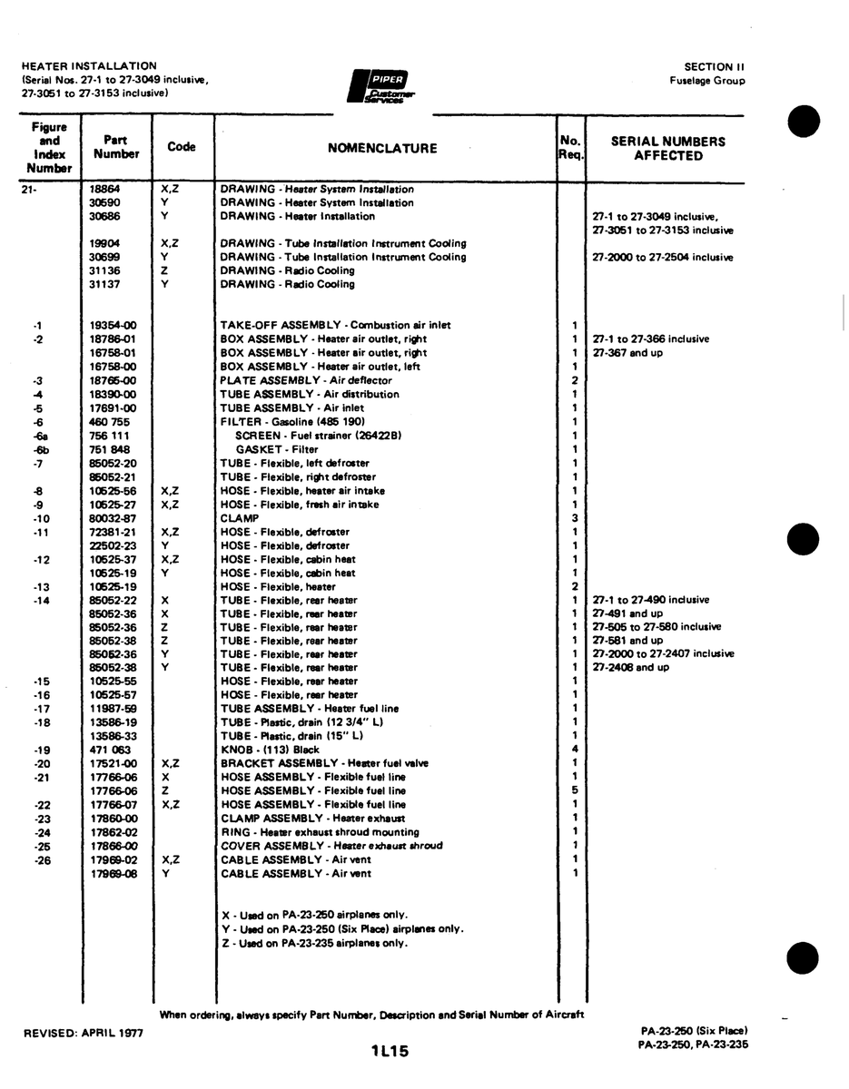 Aviation Part 1062519 for Johnson Scorpion Too Aircraft