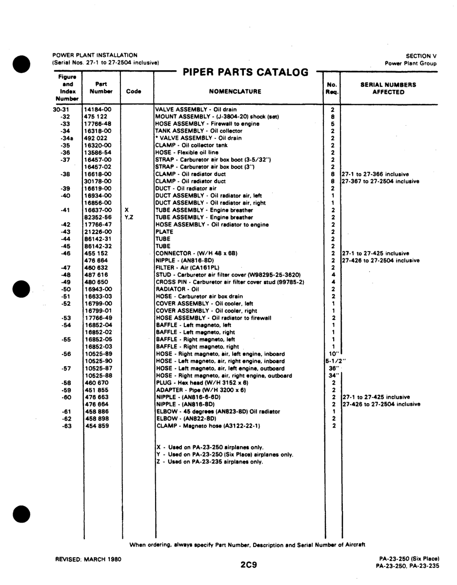 Aviation Part 10525-88 for Johnson Scorpion Too Aircraft