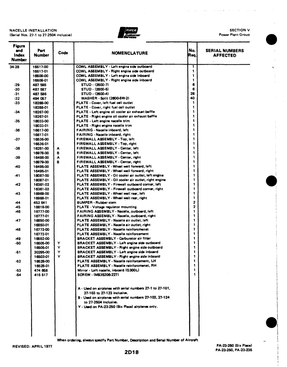 Aviation Part 1-78-00 for Johnson Scorpion Too Aircraft