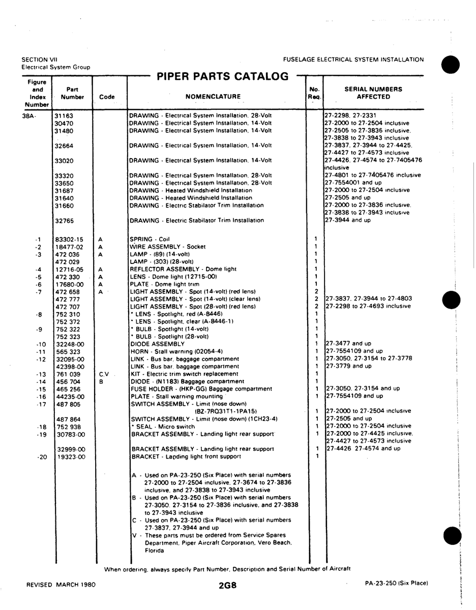 Aviation Part 12716-05 for Johnson Scorpion Too Aircraft