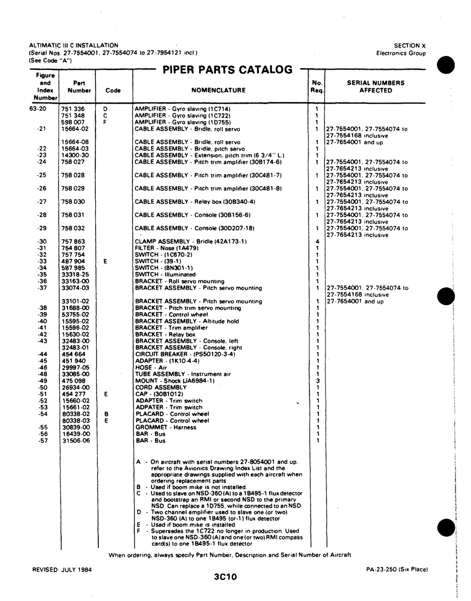 Aviation Part 15664-02 for Johnson Scorpion Too Aircraft