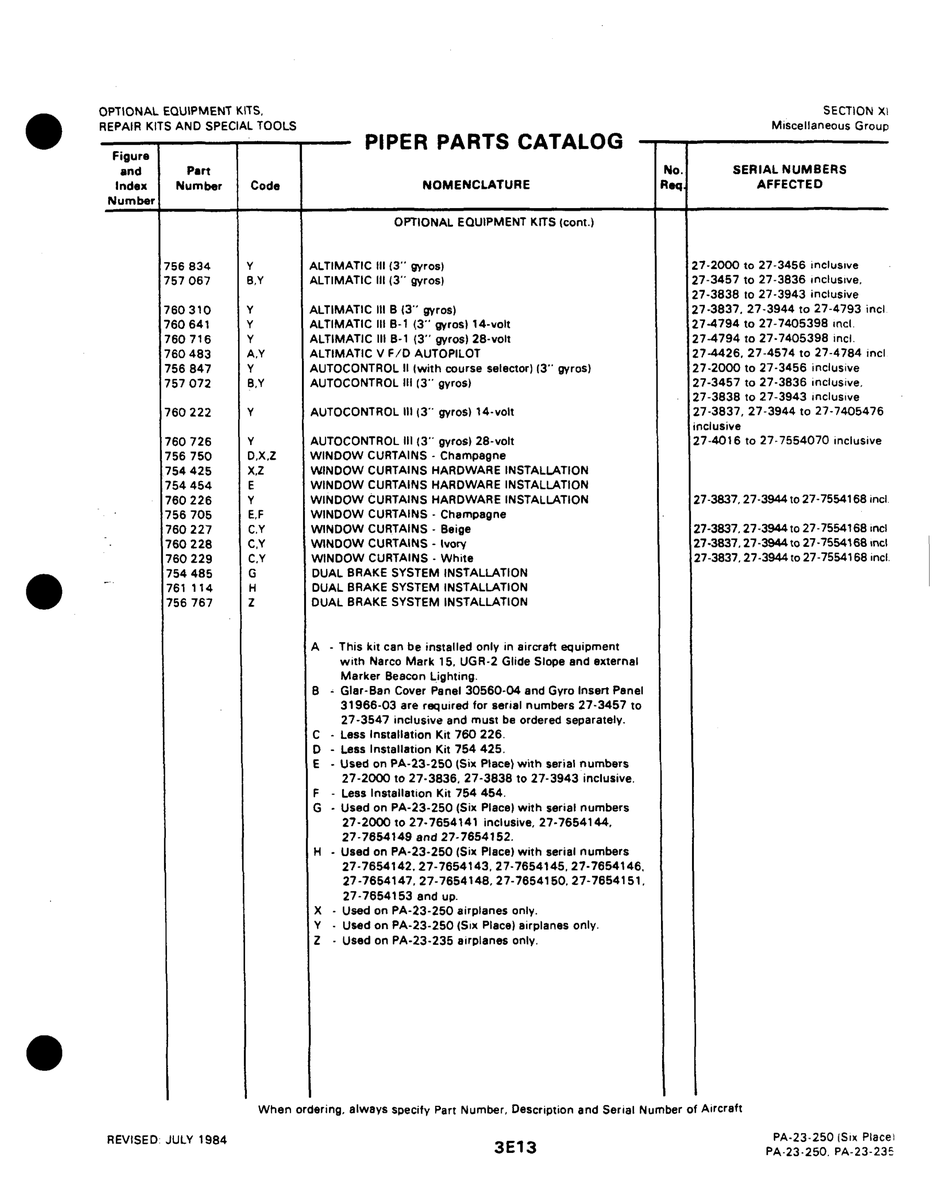 are required for serlal numbers 27 31966-03 for Johnson Scorpion Too Aircraft