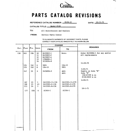 150 4263 33b 10 Note: Order 0453006-1 (0453007-1) — Cessna 150 150 4263 33b 10 Note: Order 0453006-1 (0453007-1) — Cessna 150