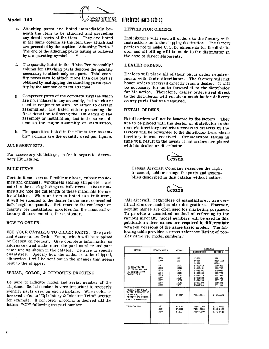 Aviation Part 59001 for Cessna 150 Aircraft