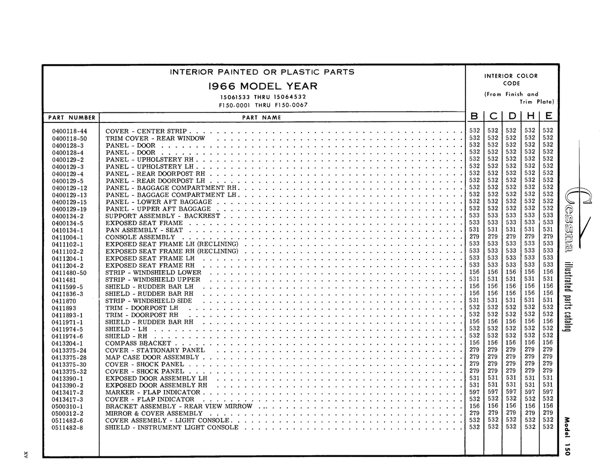 Aviation Part 0411102-2 for Cessna 150 Aircraft