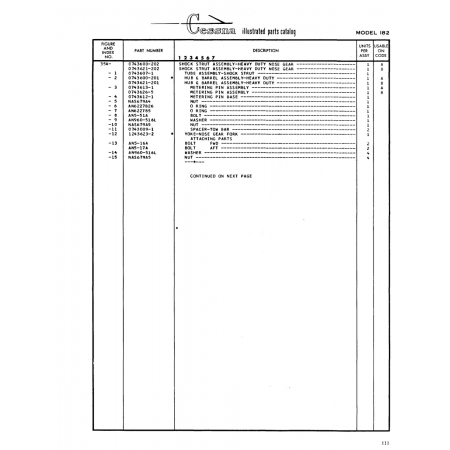 Aviation Part (0743621-202) — Cessna 182 Skylane Aviation Part (0743621-202) — Cessna 182 Skylane