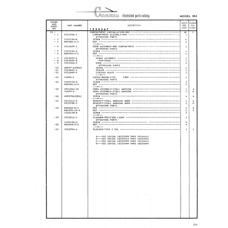 Aviation Part (0713511-1) — Cessna 182 Skylane