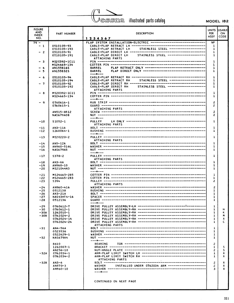 Aviation Part 0510105-92 for Cessna 182 Skylane Aircraft