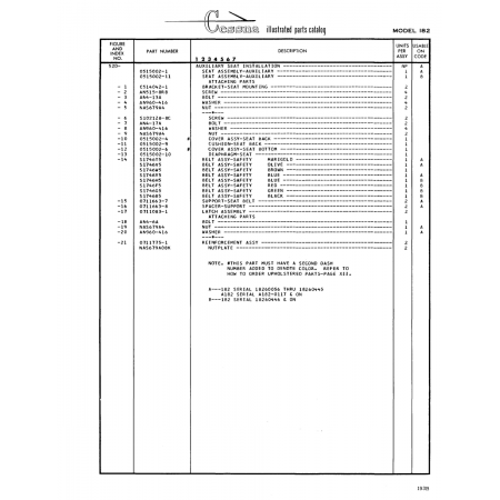 Aviation Part (0515002-1) — Cessna 182 Skylane Aviation Part (0515002-1) — Cessna 182 Skylane