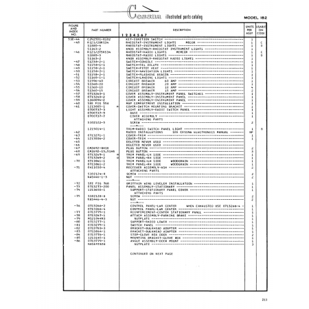 Aviation Part (0713260-1) — Cessna 182 Skylane Aviation Part (0713260-1) — Cessna 182 Skylane