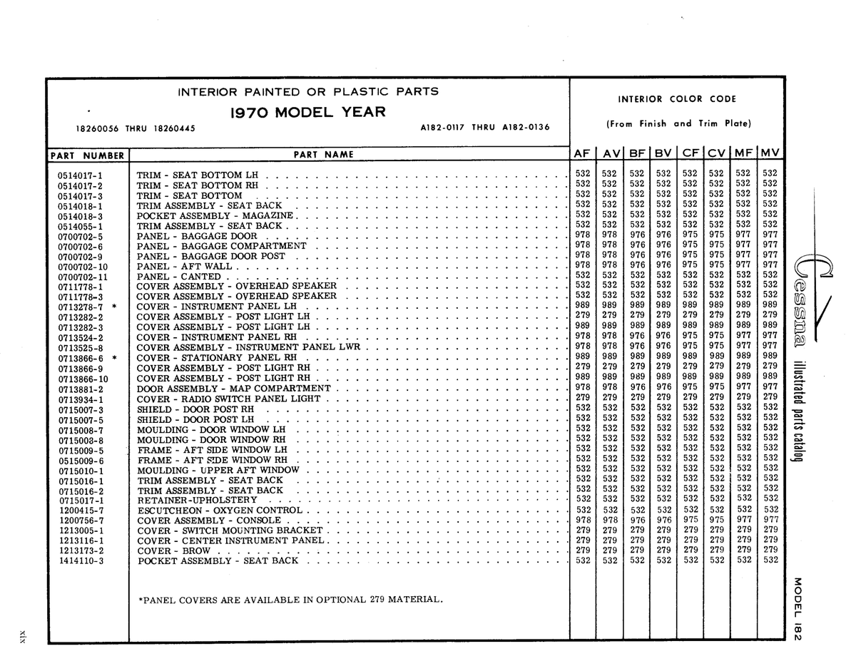 Aviation Part 0514055-1 for Cessna 182 Skylane Aircraft
