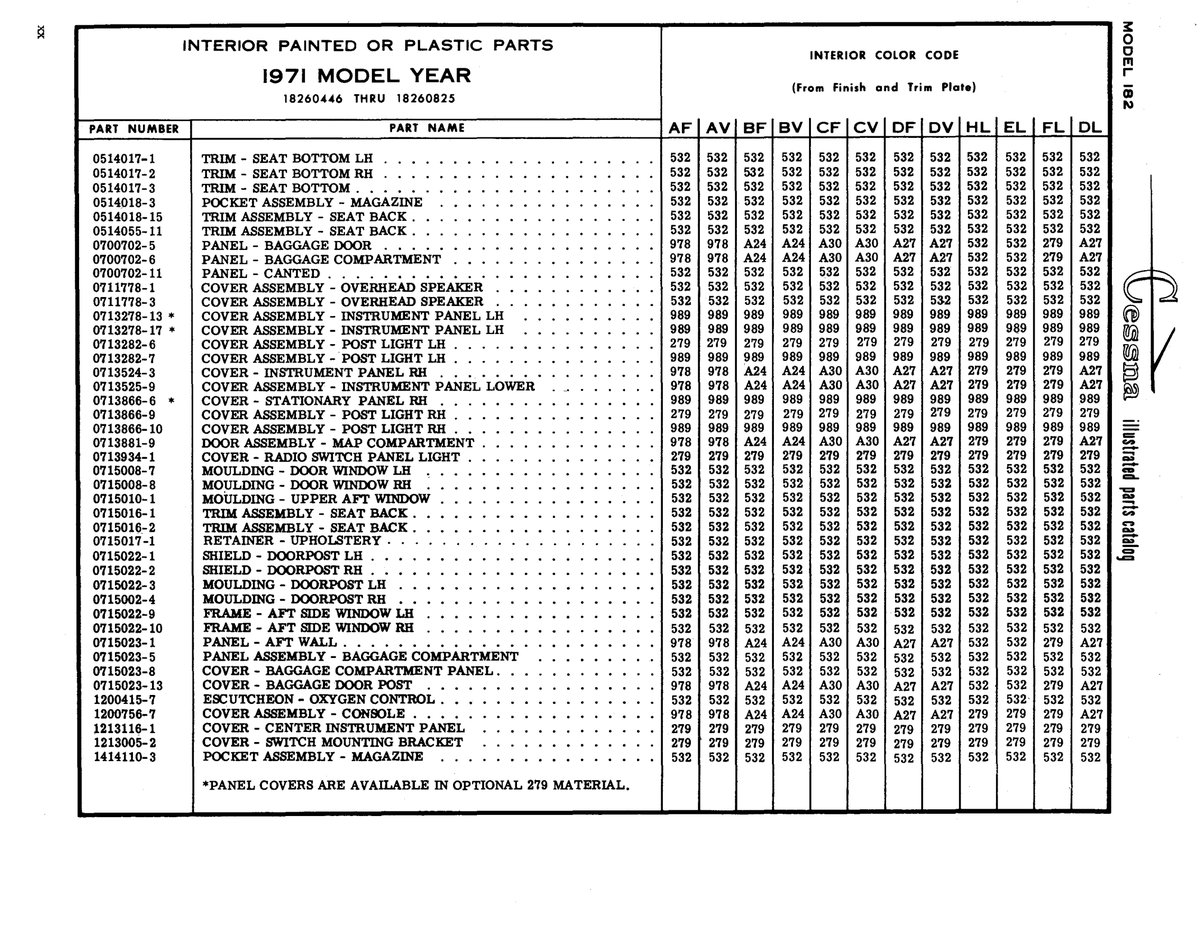 Aviation Part 0514055-11 for Cessna 182 Skylane Aircraft
