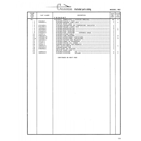Aviation Part (0505009-2) — Cessna 182 Skylane