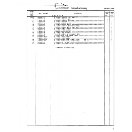 Aviation Part (Ui22003-0105) — Cessna 182 Skylane