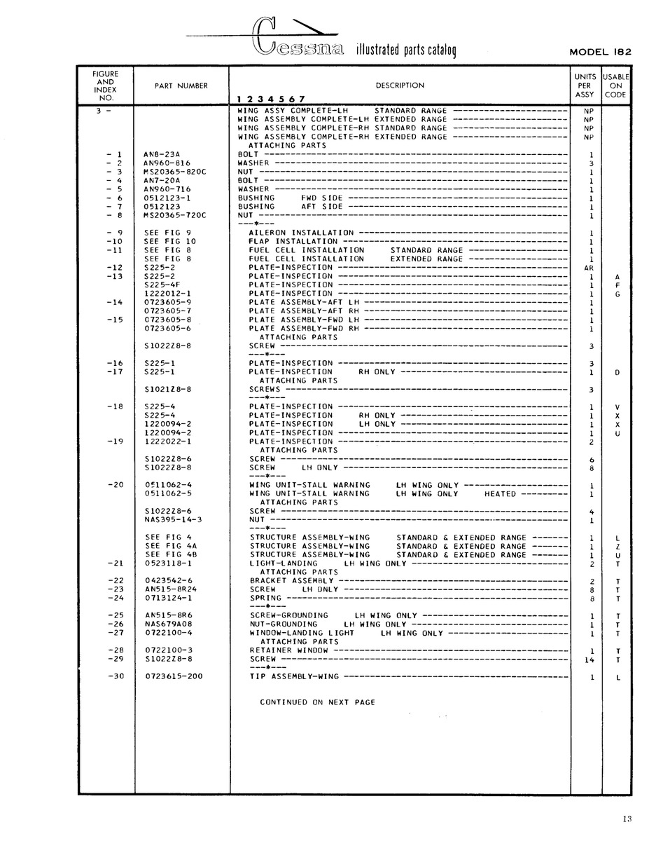 Aviation Part 0511062-5 for Cessna 182 Skylane Aircraft