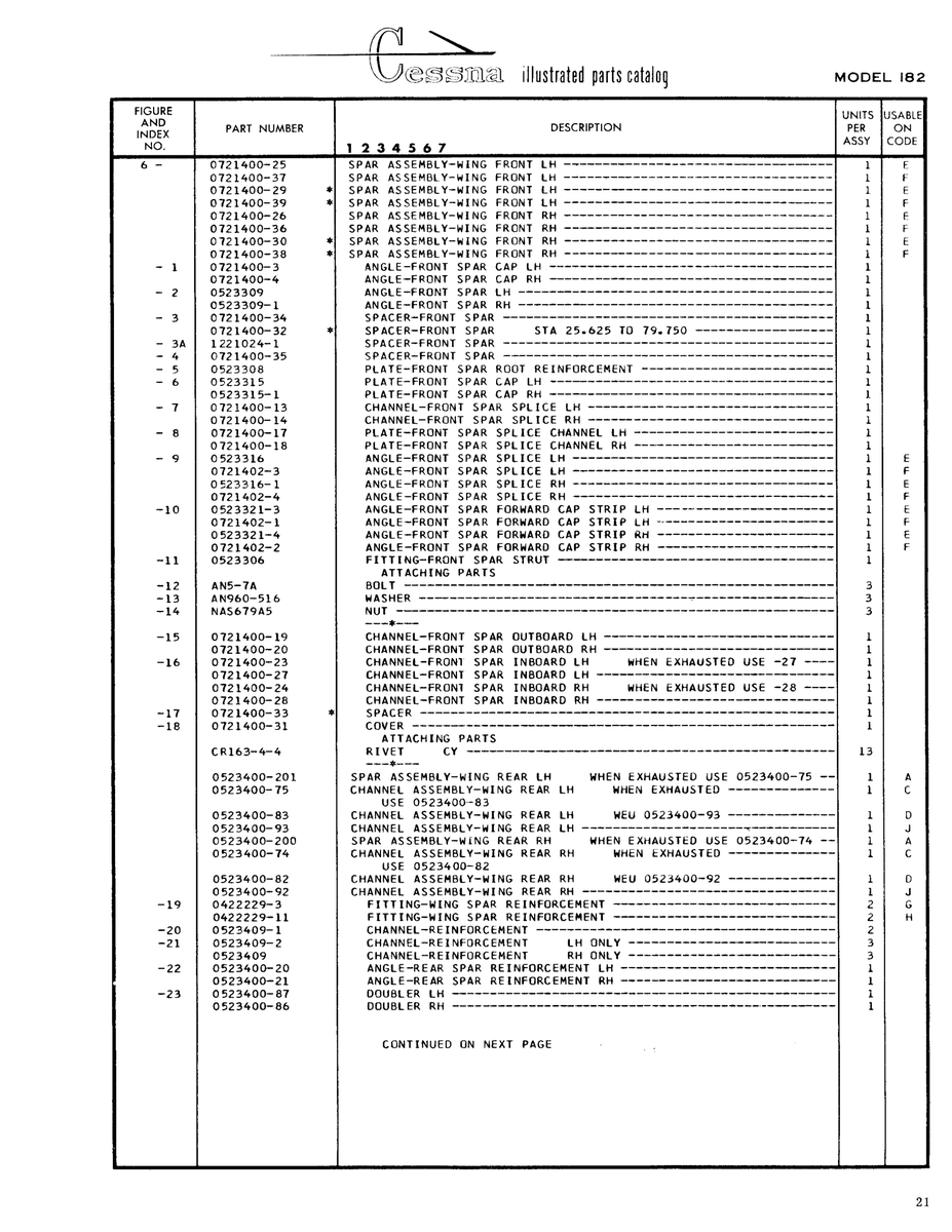Aviation Part 0422229-11 for Cessna 182 Skylane Aircraft