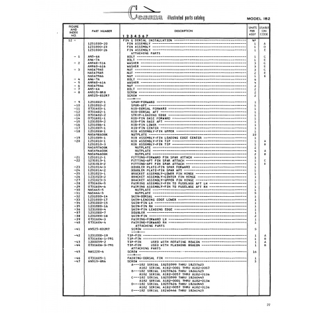 Aviation Part (1231007-1) — Cessna 182 Skylane