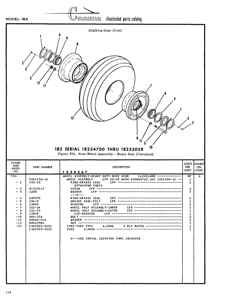 Aviation Part 0441156-16 for Cessna 182 Skylane Aircraft