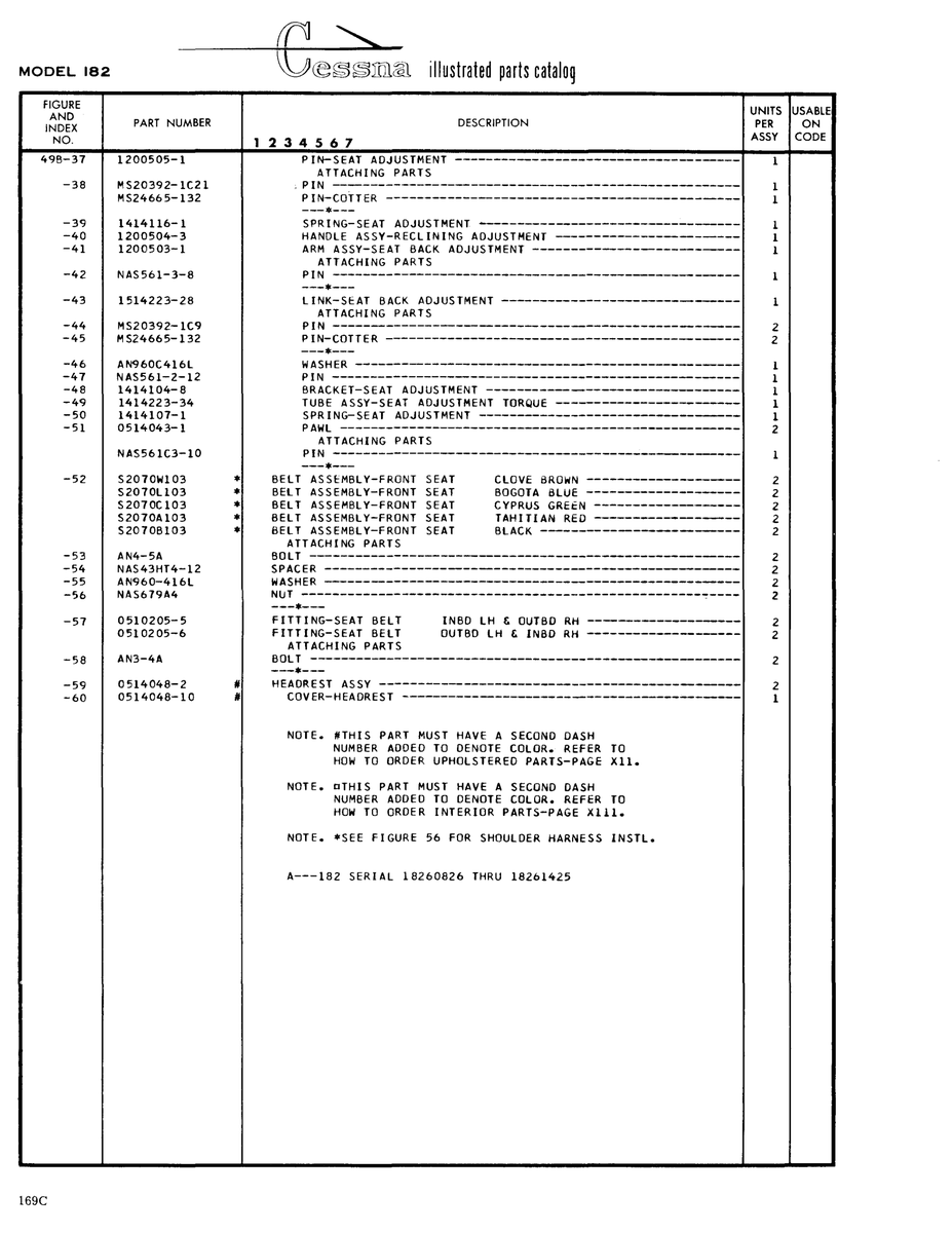 Aviation Part 0514048-10 for Cessna 182 Skylane Aircraft