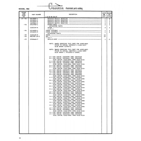 Aviation Part (0700668-7) — Cessna 182 Skylane Aviation Part (0700668-7) — Cessna 182 Skylane