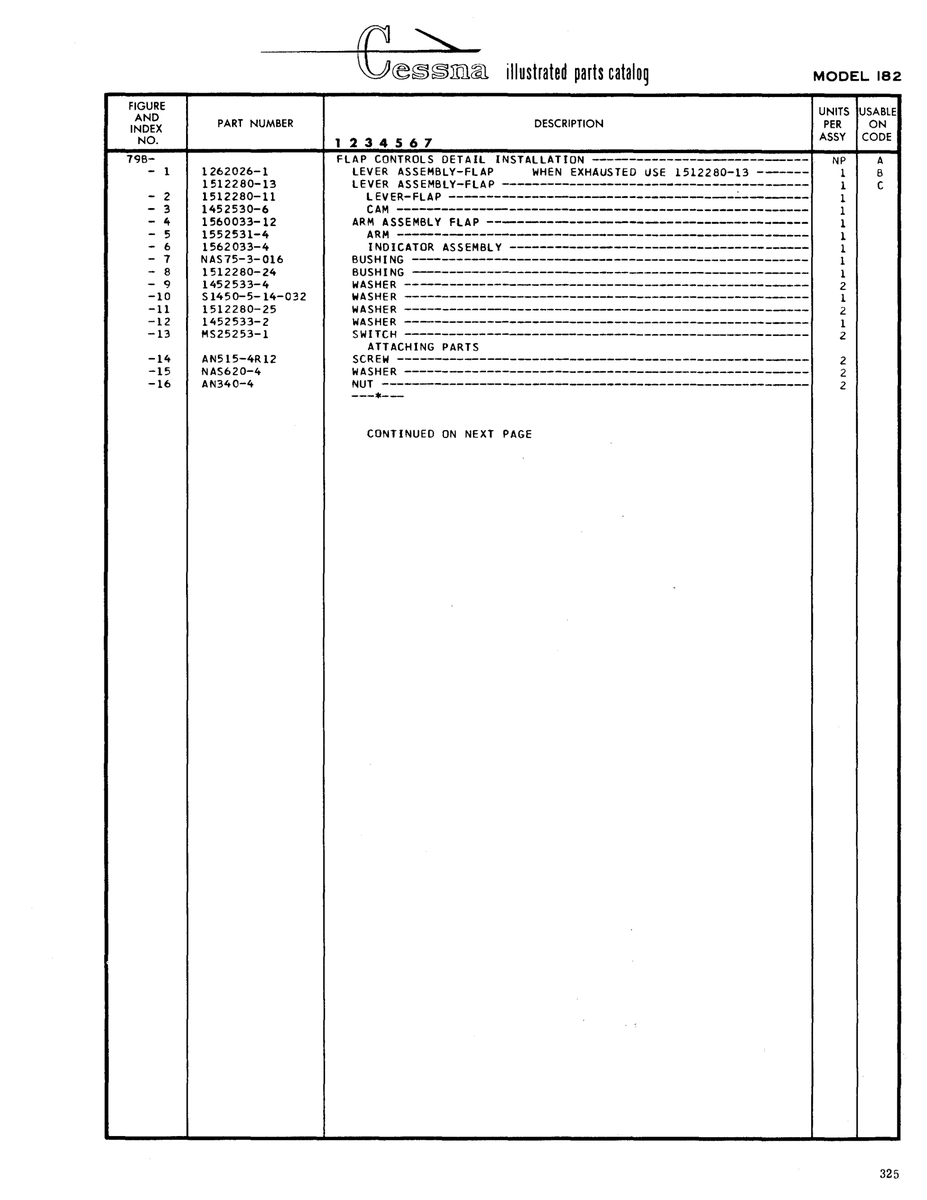 Precision Aerospace Fastener (NAS standard) NAS75-3-016 for Cessna 182 Skylane Aircraft