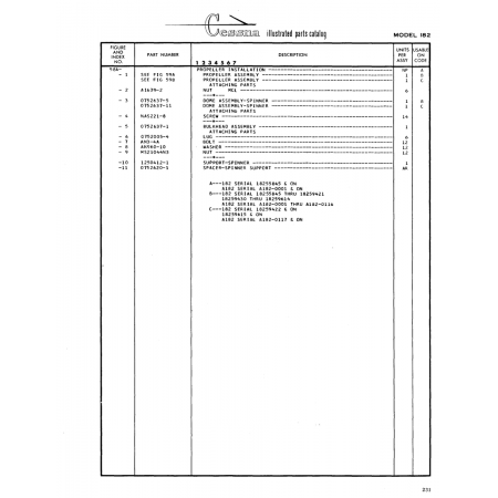 Aviation Part (0752637-1) — Cessna 182 Skylane Aviation Part (0752637-1) — Cessna 182 Skylane