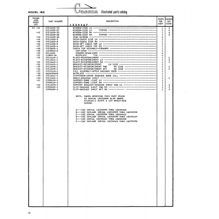 Aviation Part (S1860-2A) — Cessna 182 Skylane