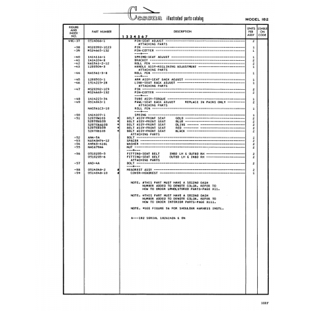 Aviation Part (S2070AA103) — Cessna 182 Skylane Aviation Part (S2070AA103) — Cessna 182 Skylane