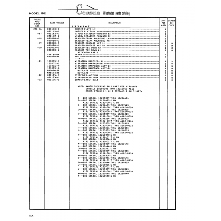 Aviation Part (0711701-1) — Cessna 182 Skylane