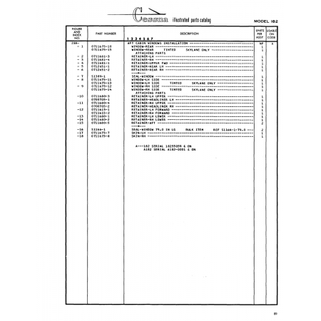 Aviation Part (Sll66-l) — Cessna 182 Skylane Aviation Part (Sll66-l) — Cessna 182 Skylane