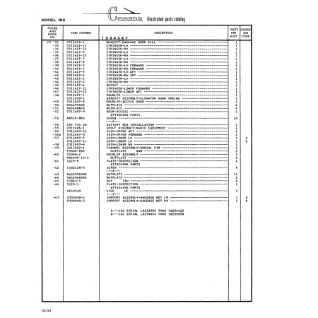 Aviation Part (0712607-7) — Cessna 182 Skylane Aviation Part (0712607-7) — Cessna 182 Skylane
