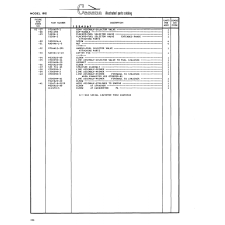Aviation Part (0716612-201) — Cessna 182 Skylane Aviation Part (0716612-201) — Cessna 182 Skylane