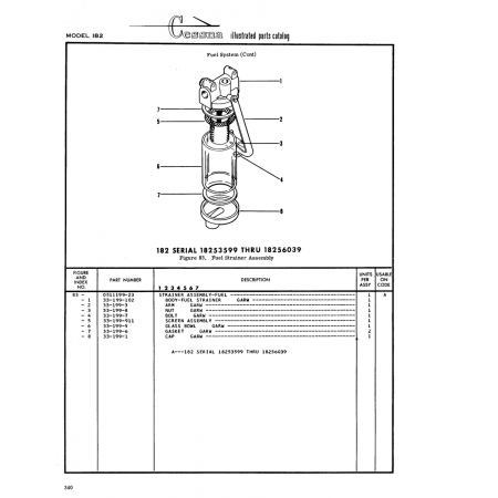 Aviation Part (33-199-8) — Cessna 182 Skylane Aviation Part (33-199-8) — Cessna 182 Skylane