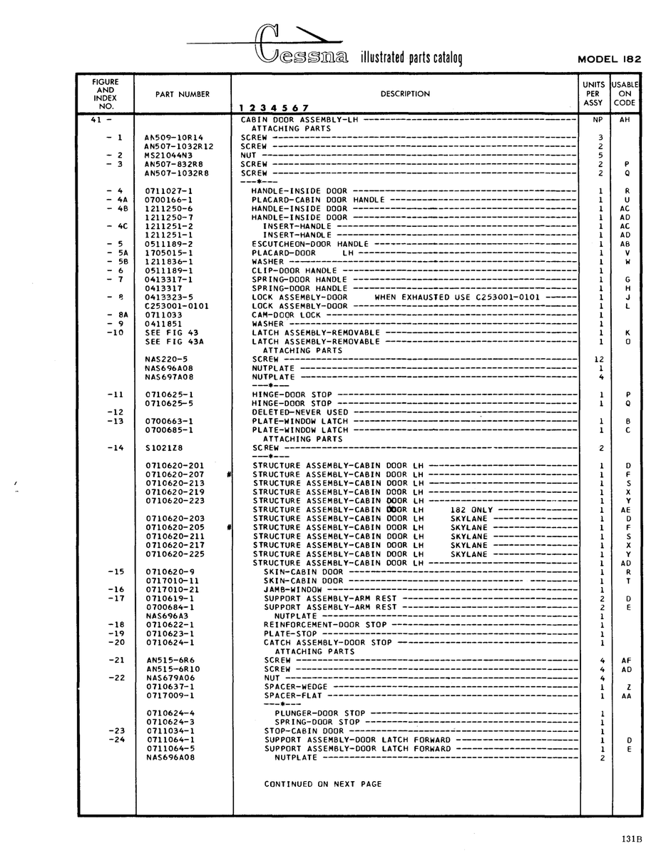 Aviation Part 0413323-5 for Cessna 182 Skylane Aircraft