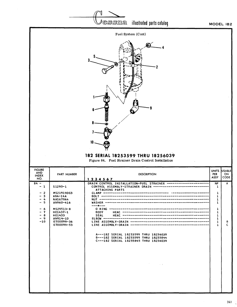 AN-Standard Aviation Hardware AN914-10 for Cessna 182 Skylane Aircraft