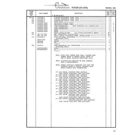 Aviation Part (0713797-1) — Cessna 182 Skylane Aviation Part (0713797-1) — Cessna 182 Skylane