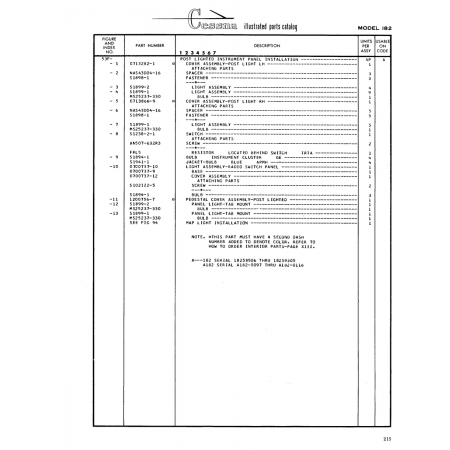 Aviation Part (Sl899-2) — Cessna 182 Skylane
