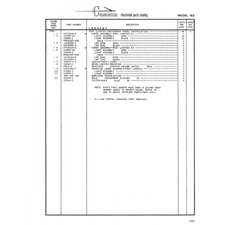 Aviation Part (51899-1) — Cessna 182 Skylane Aviation Part (51899-1) — Cessna 182 Skylane