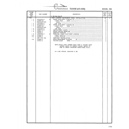 Aviation Part (Sl899-lG) — Cessna 182 Skylane