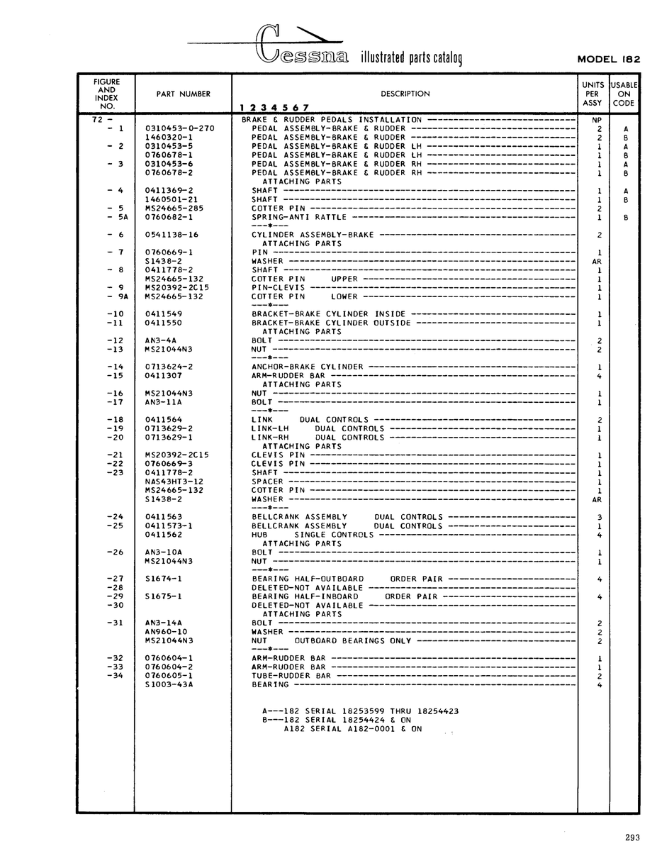 Aviation Part 0411549 for Cessna 182 Skylane Aircraft