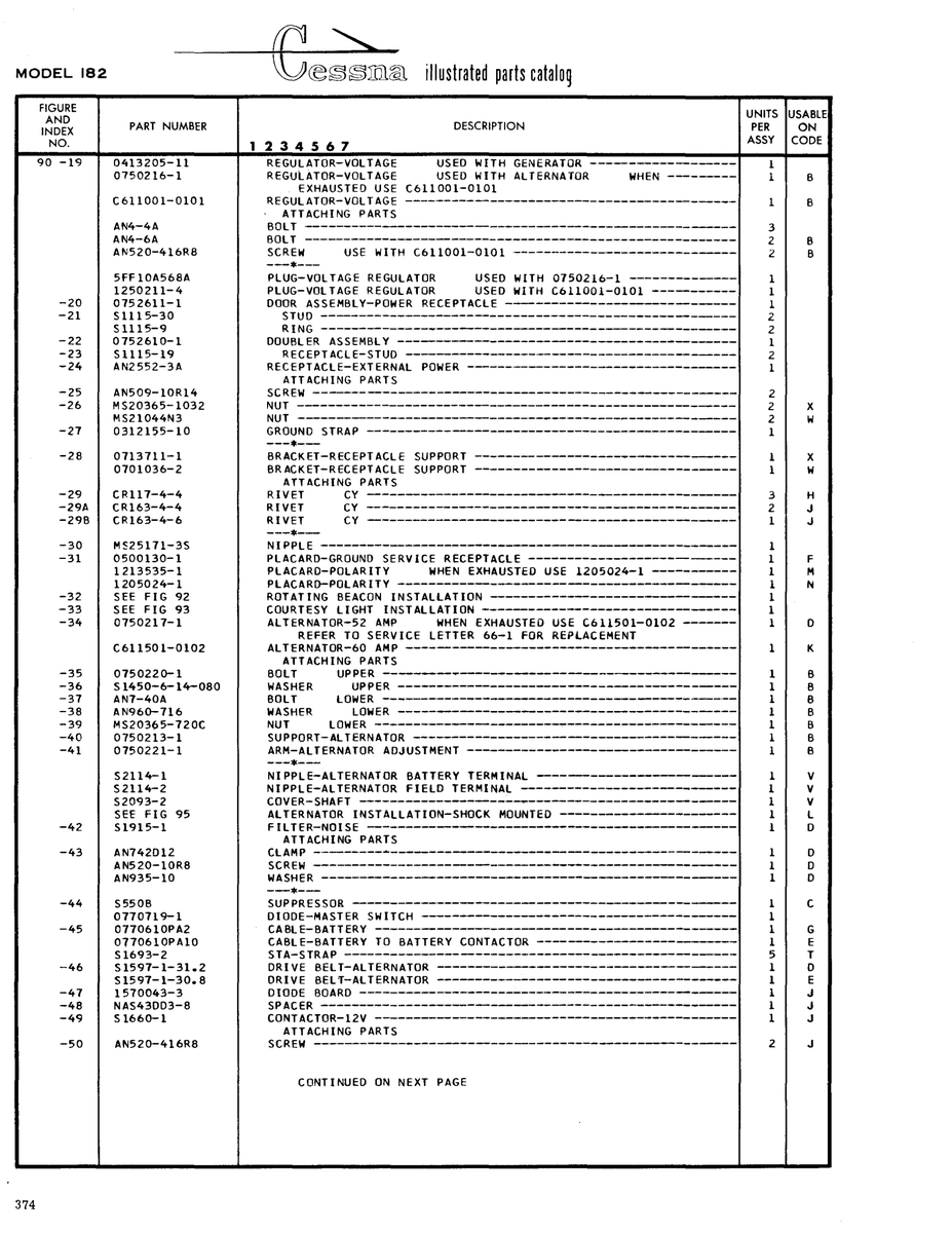 Aviation Part 0312155-10 for Cessna 182 Skylane Aircraft