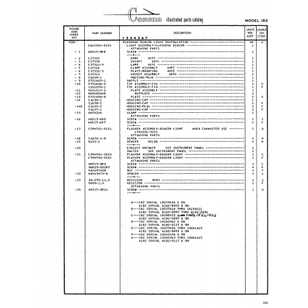 Aviation Part (S1637-l) — Cessna 182 Skylane