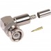 BNC Connector, Male Dual Crimp 90 Degree for RG142/400 Rfb 1110-C1