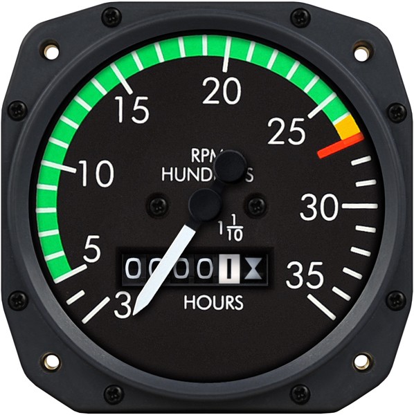 3 1/8 inch Piper Mechanical Tachometer by Superior Labs SL 64008-10-N00