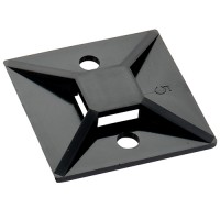 Cable Tie Mount/Adhesive bases. Black, .14 max tie width, .75 length/width. For use with 18 lb-30 lb cable ties. MB3A0C2 pack of 100