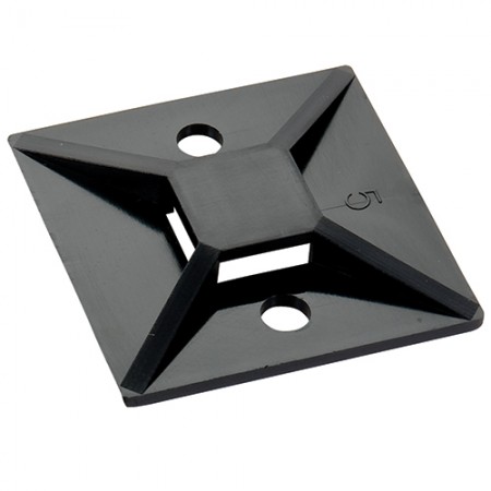Cable Tie Mount/Adhesive bases. Black, .14 max tie width, .75 length/width. For use with 18 lb-30 lb cable ties. MB3A0C2 pack of 100 Cable Tie Mount/Adhesive bases. Black, .14 max tie width, .75 length/width. For use with 18 lb-30 lb cable ties. MB3A0C2 pack of 100