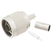 Connector/N male, 50 ohm, crimp/solder attachment for RG55, RG141, RG142, RG223, RG400. Note: This will not mate with 75 ohm N connectors. PE4042 Connector/N male, 50 ohm, crimp/solder attachment for RG55, RG141, RG142, RG223, RG400. Note: This will not mate with 75 ohm N connectors. PE4042
