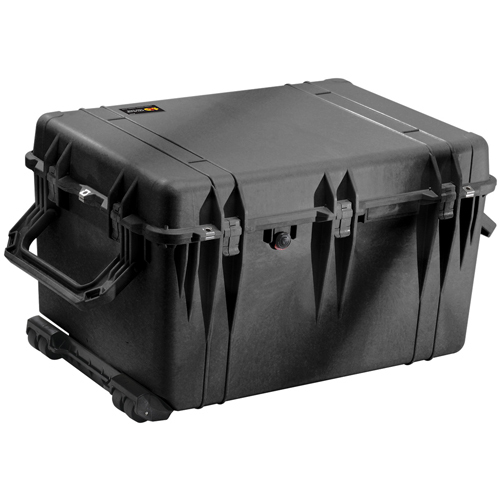 Pelican Storage Case/Black, no foam, Interior Dimensions 28.2 x 19.66 x 17.63, Exterior Dimensions: 31.59 x 22.99 x 19.48, retractable extension handle, automatic pressure equalization valve, watertight, crushproof and dust proof 1660-021-110